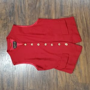 Vintage Giorgio Sant Angelo Red Wool Vest Sz Small